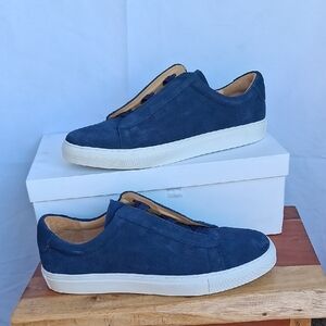 Quince Italian Suede Tailored Sneakers Navy 10